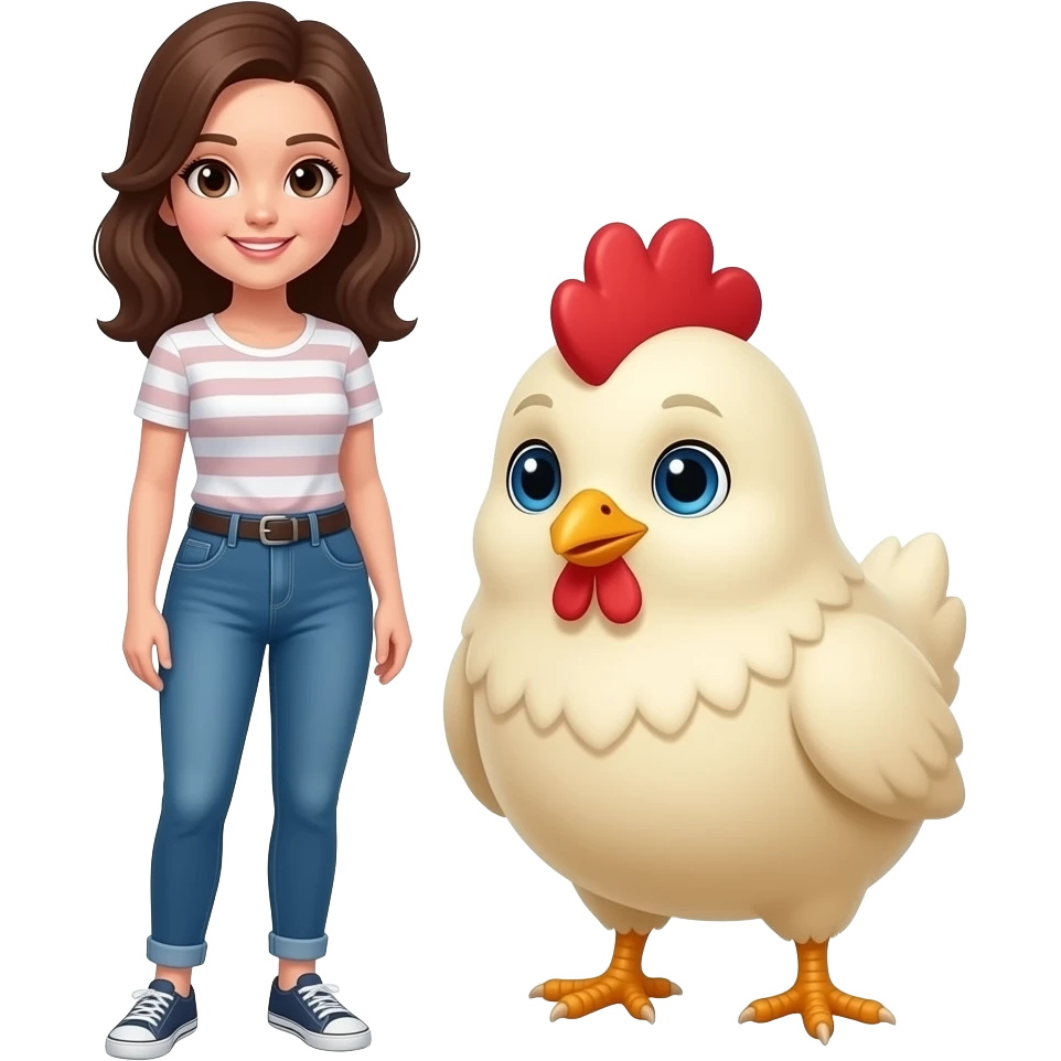 🧍‍♀️+ 🐥 emoji