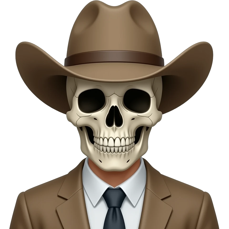 🤠+🤫+💀 emoji