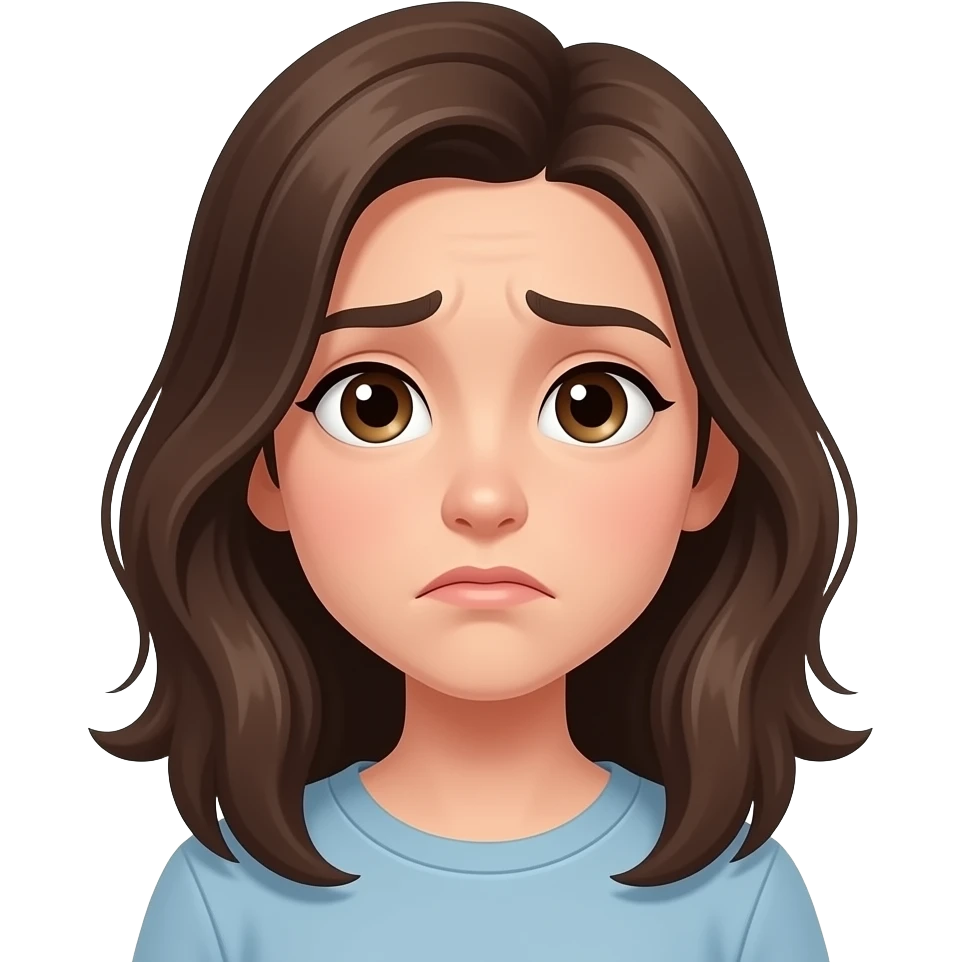 teen  girl in the confused look, , emoji