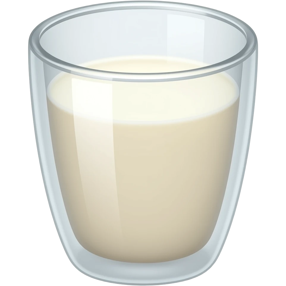 투명한 유리컵에 두유 emoji