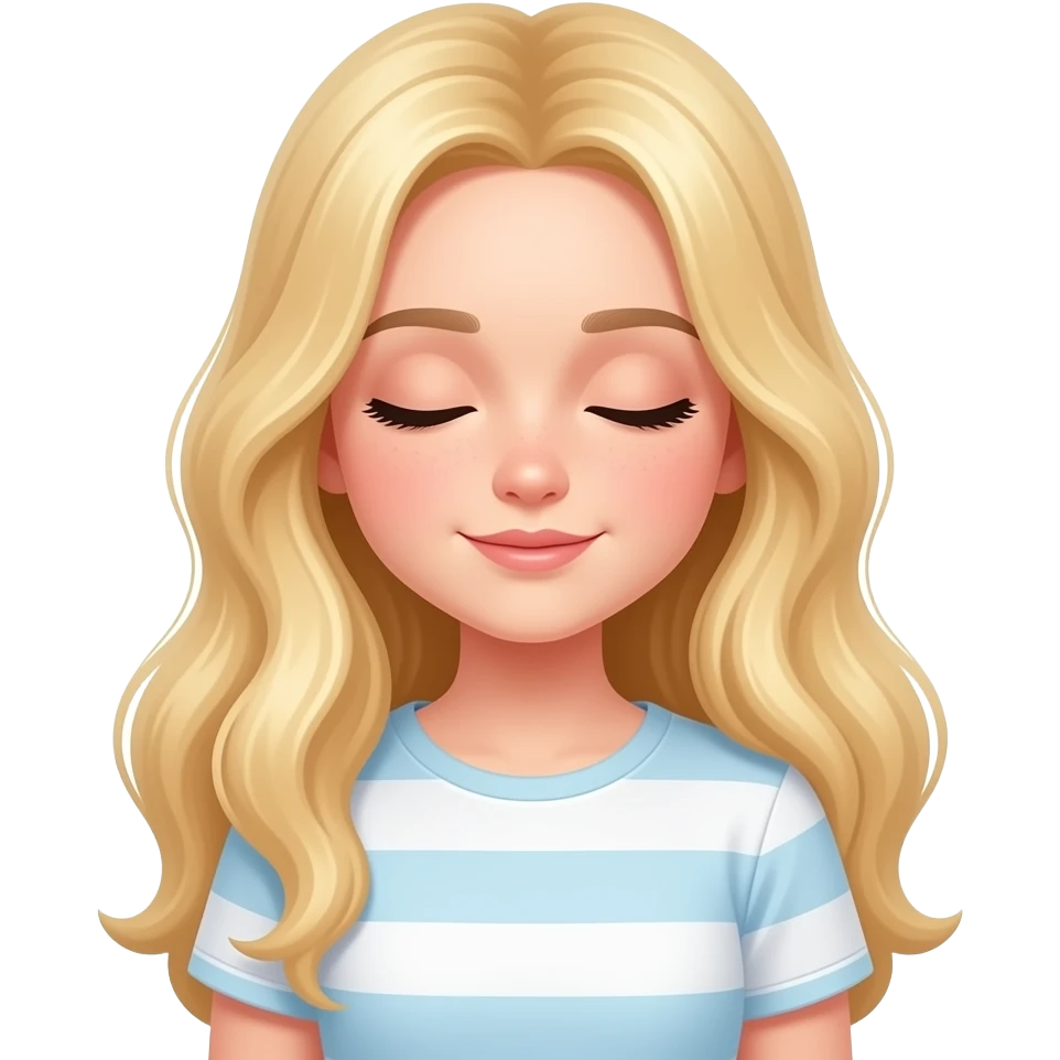 gal long blonde hair dreaming emoji