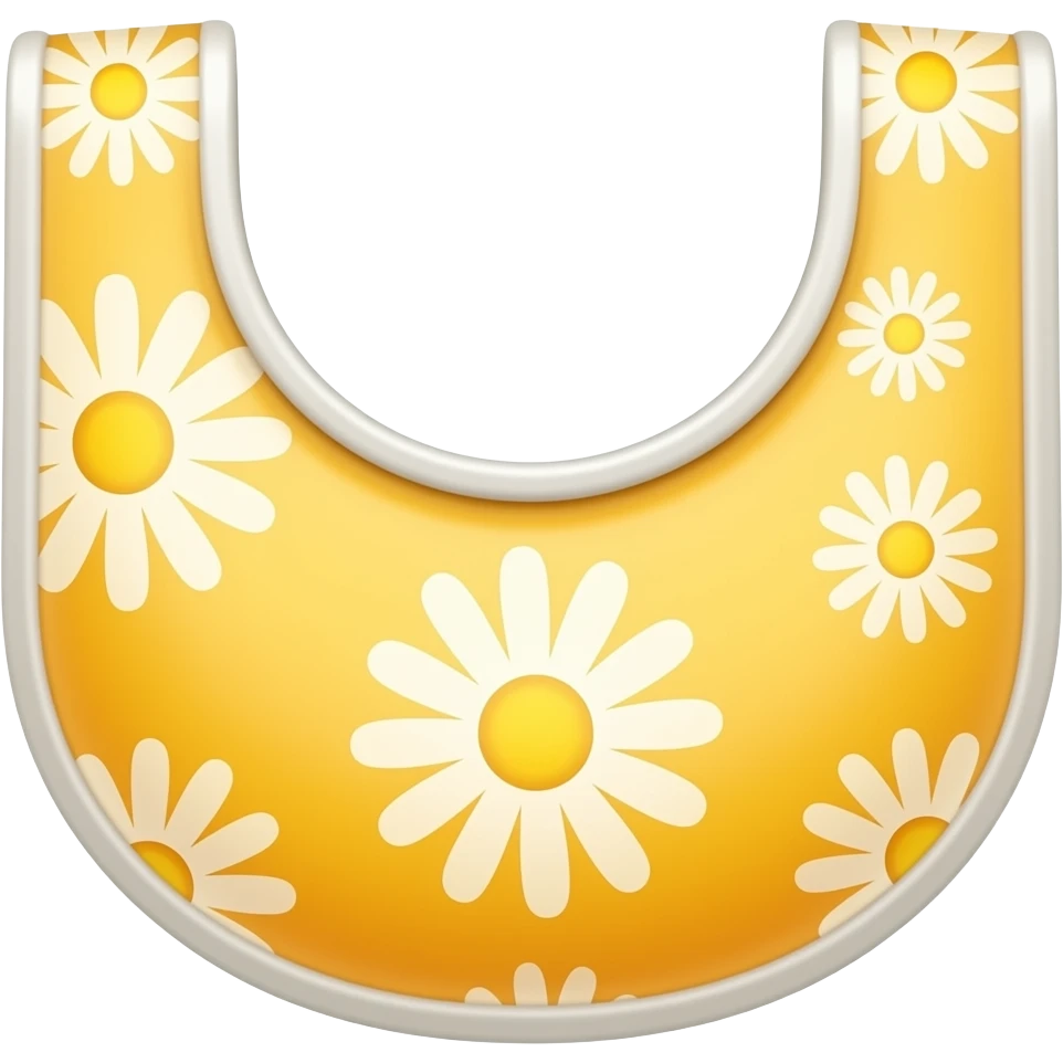 yellow bib with daisy pattern emoji