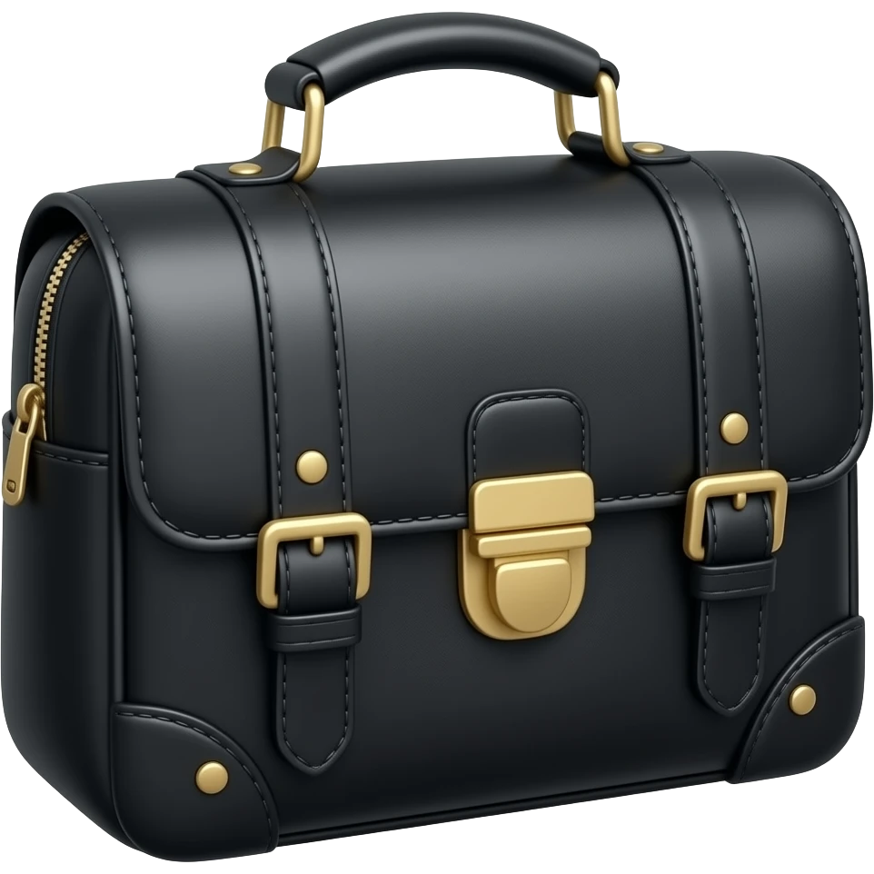 sac ordinateur, noir avec des détails doré, la vue est en 3 quart emoji