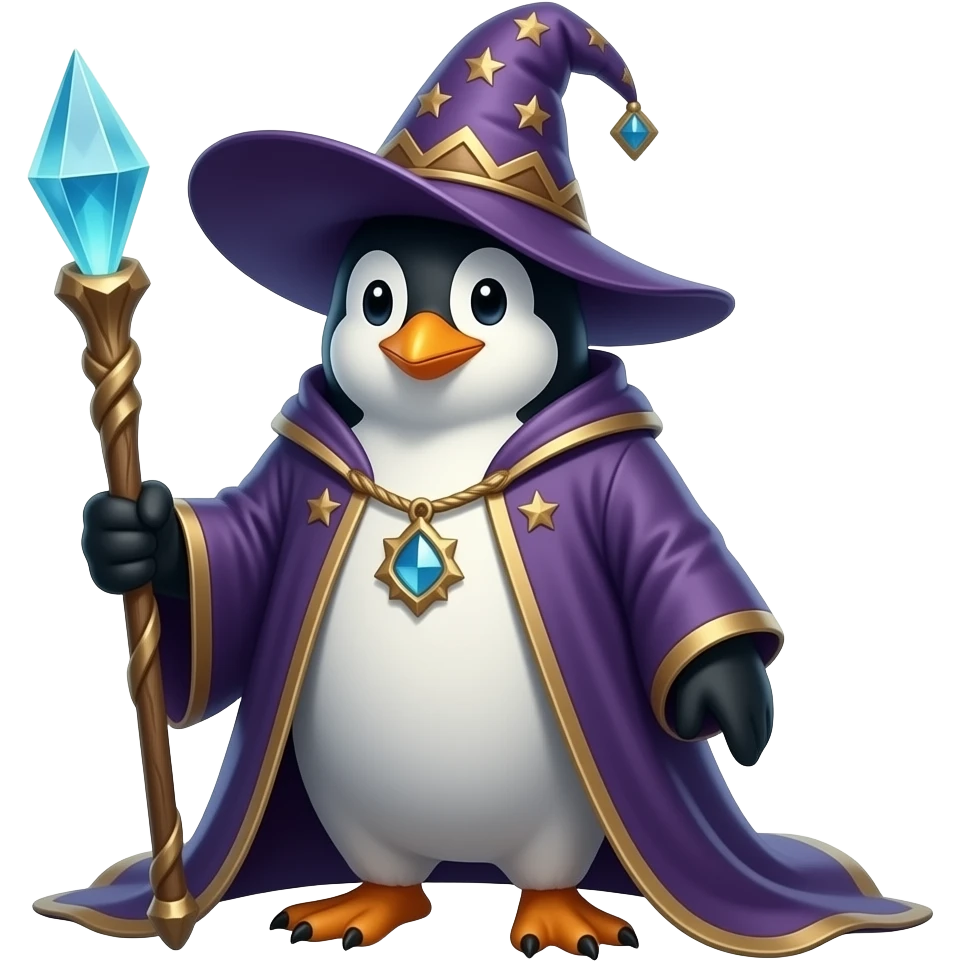 Penguin Wizard emoji