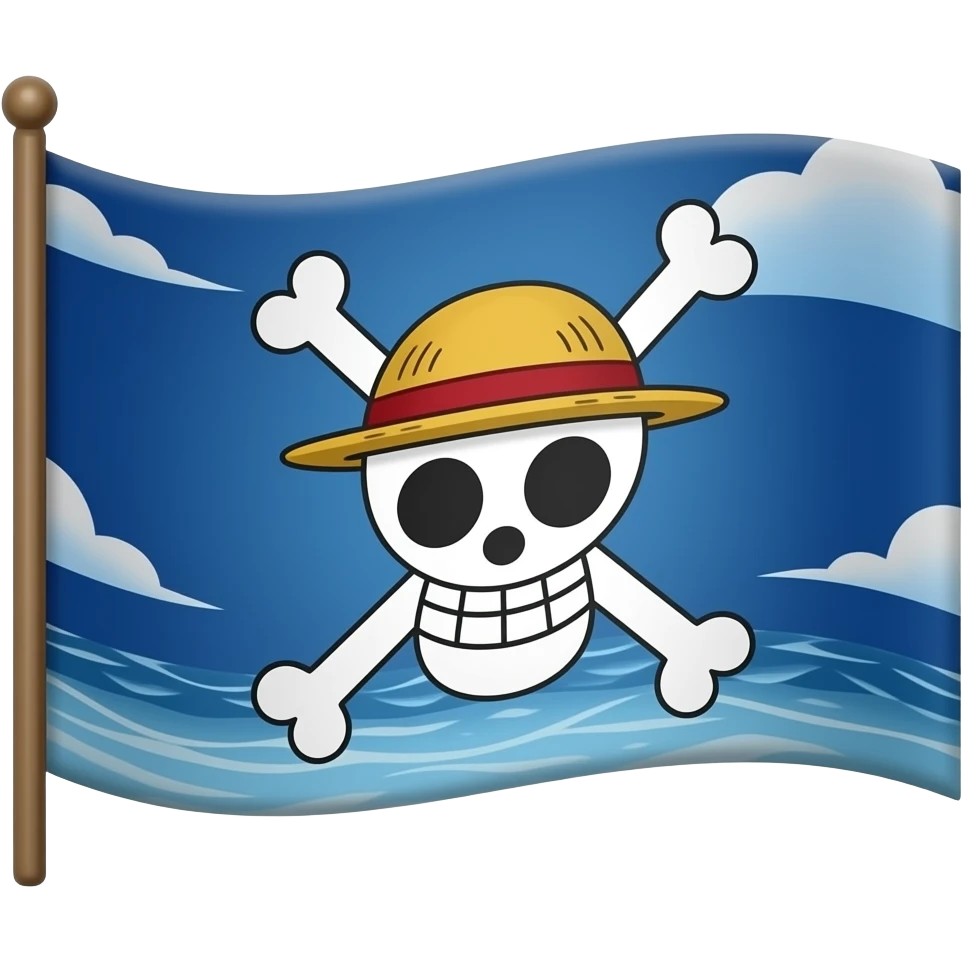 Straw Hat crew flag One piece emoji
