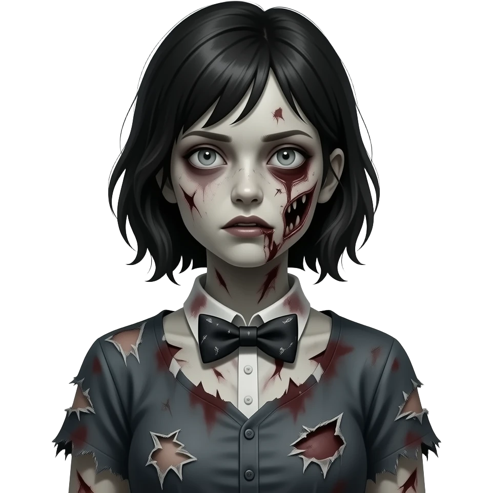 female zombies with bow tie emoji