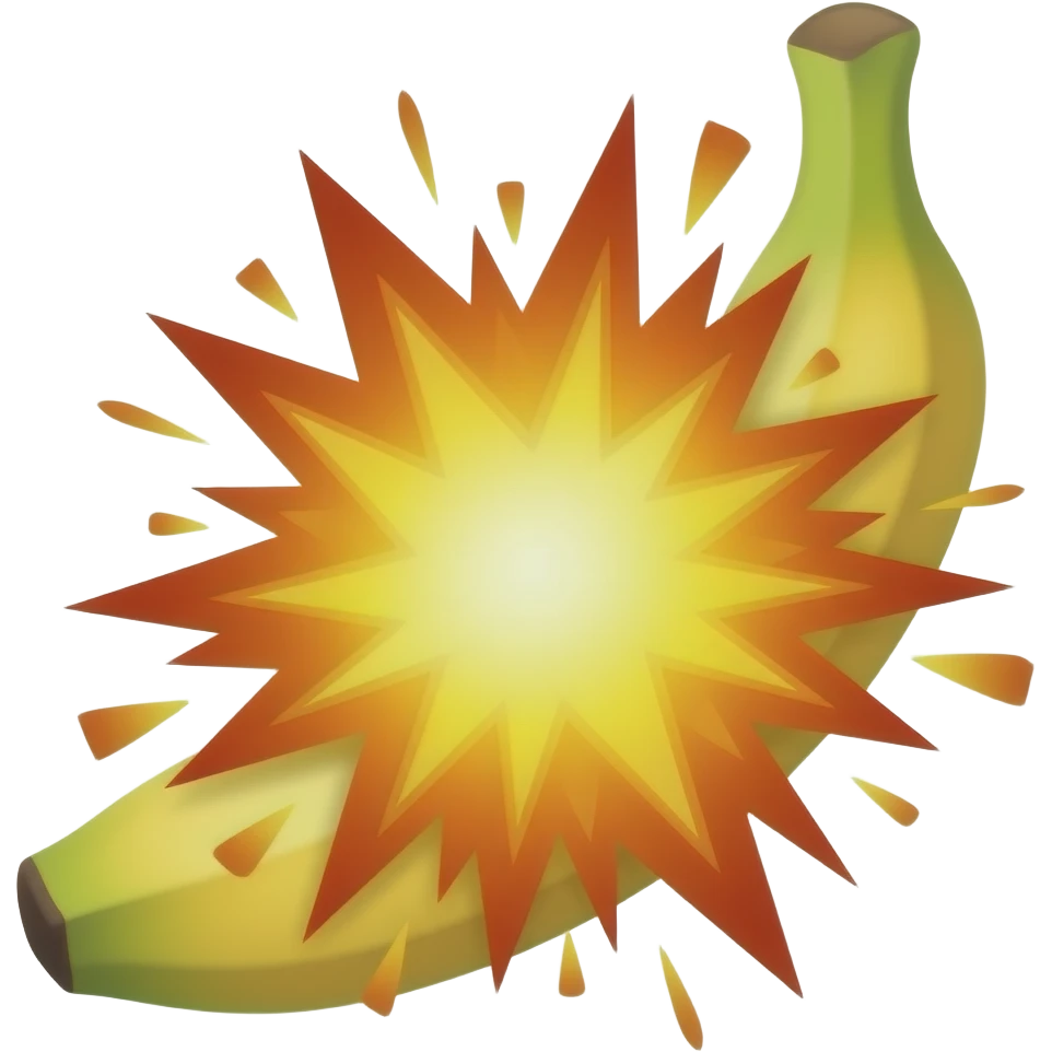 strong  exploding banana emoji