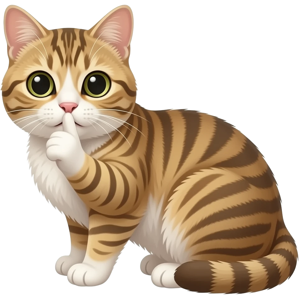 cat shushing emoji