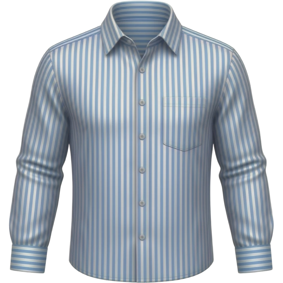white and blue vertical stripes shirt long sleeve emoji