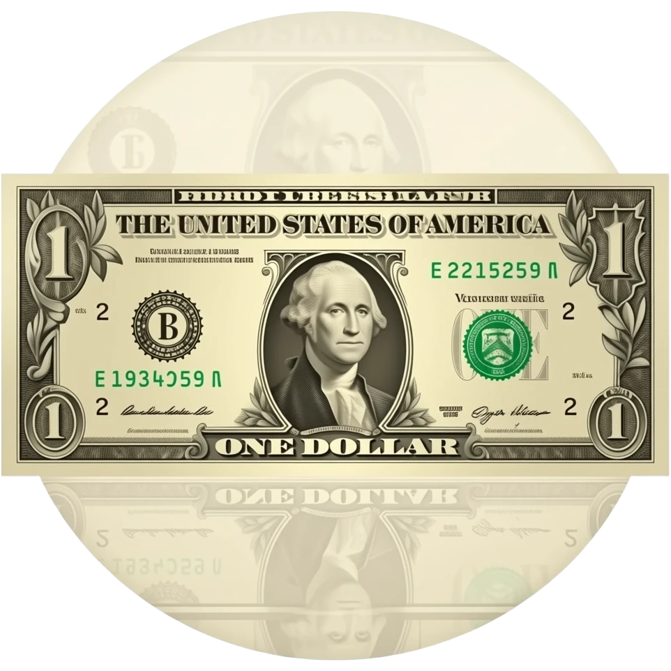 A light brown one dollar bill emoji