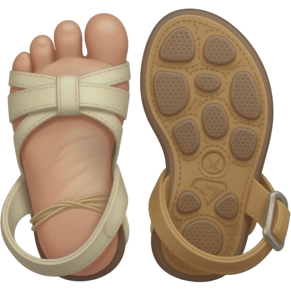 Woman with sandals sole of the feet bottom view emoji