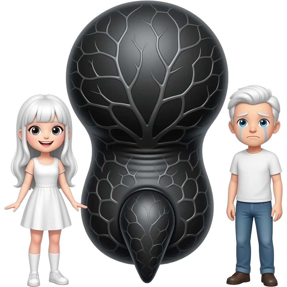 Huge veiny black penis with a smiling white girl and sad white guy emoji