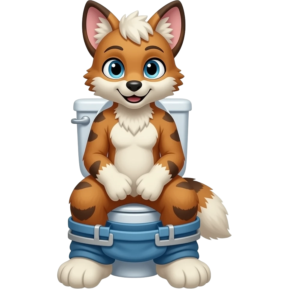 fursuit sitting on toilet emoji