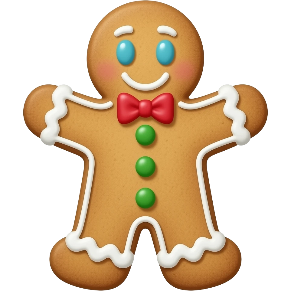 Christmas cookie with arms and legs emoji