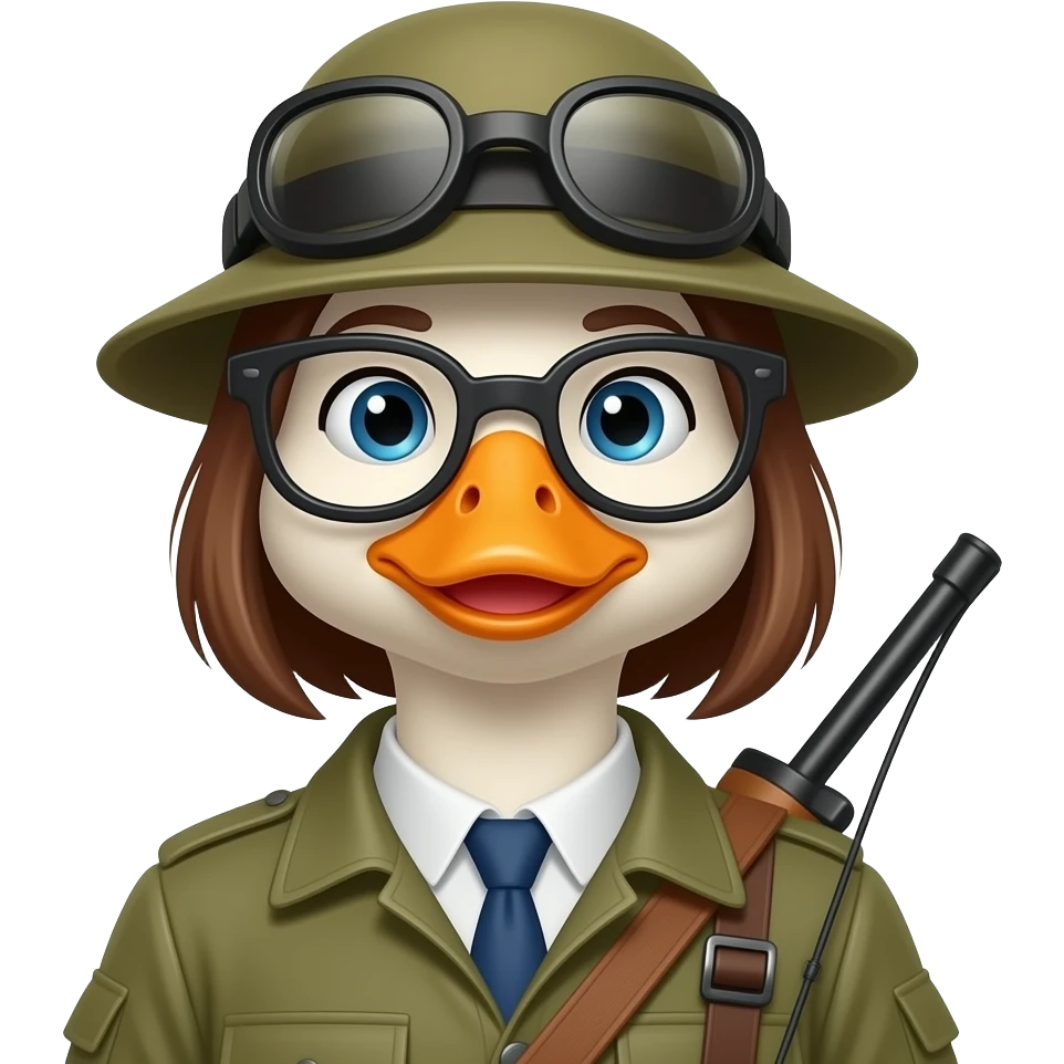 funny female Goose hunting emoji