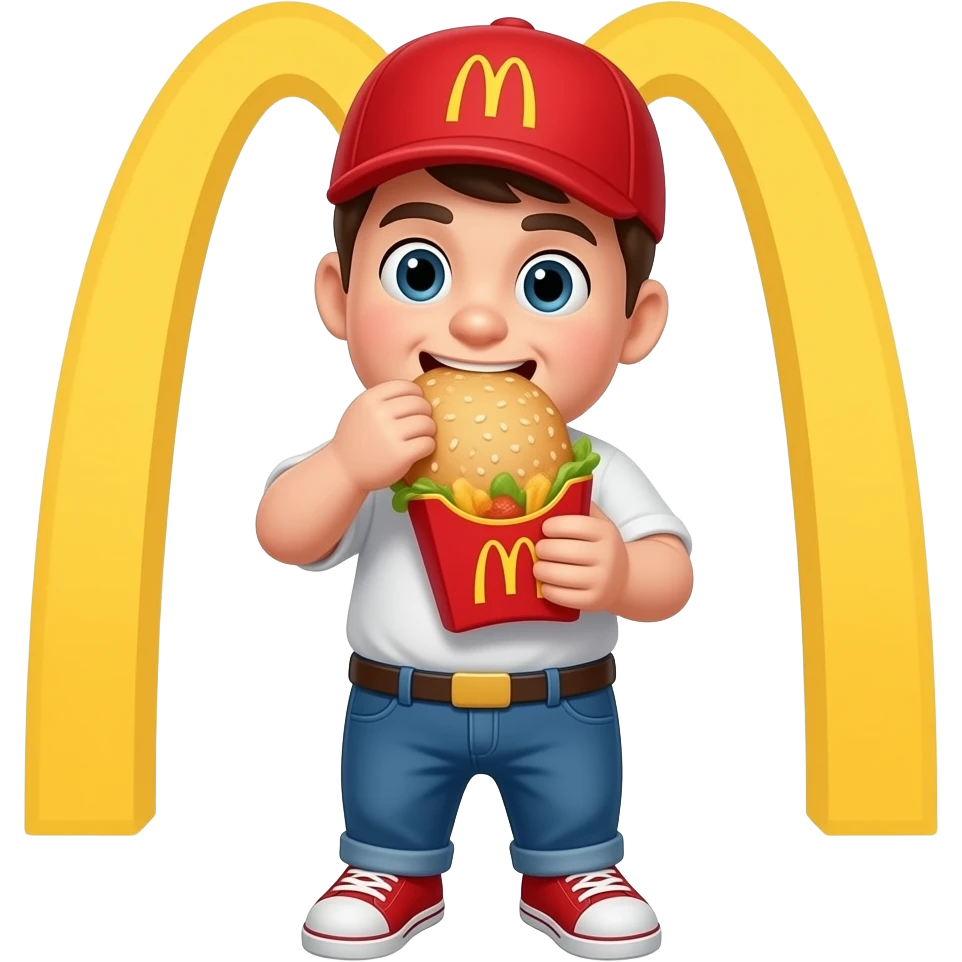 Eating too much food at mcdonalds emoji