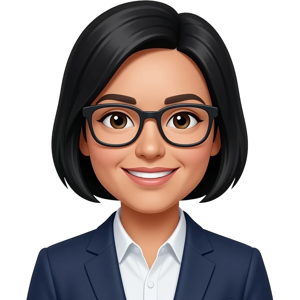 Mexican teacher, white, with very short black hair and cool glasses emoji