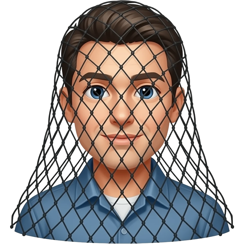 Человек в рыболовной сети emoji