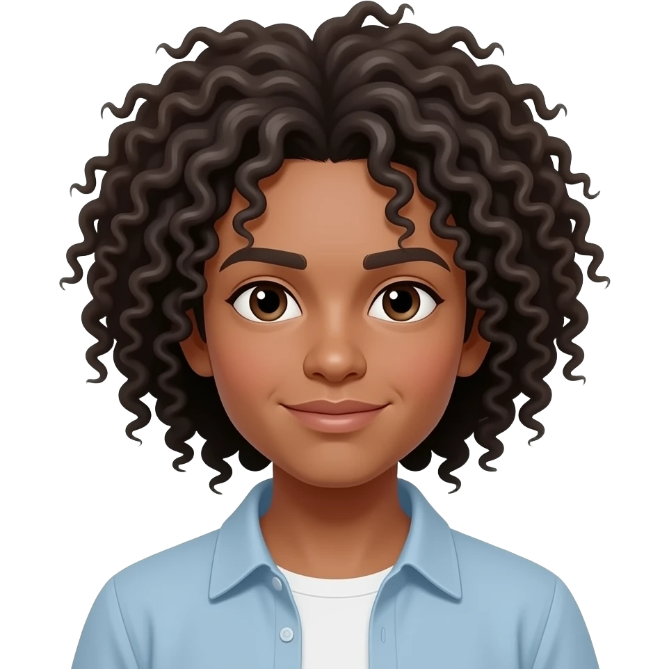 Curly Afro You can't see me emoji