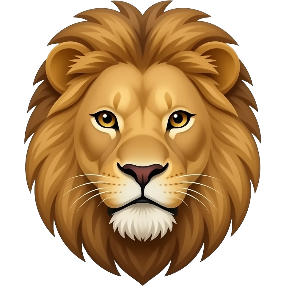 lion's serious face emoji, front view emoji