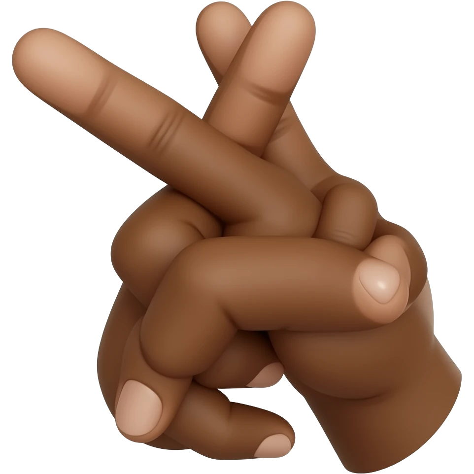this hand emoji [🤙🏾] with the middle and ring finger pointed and crossed emoji