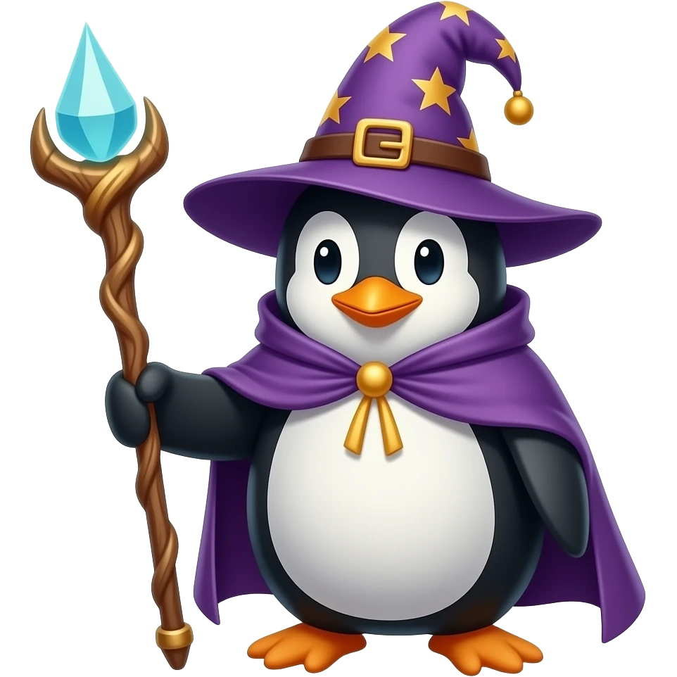 Penguin Wizard emoji