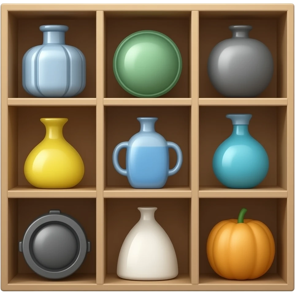 Modular shelf packed with items emoji