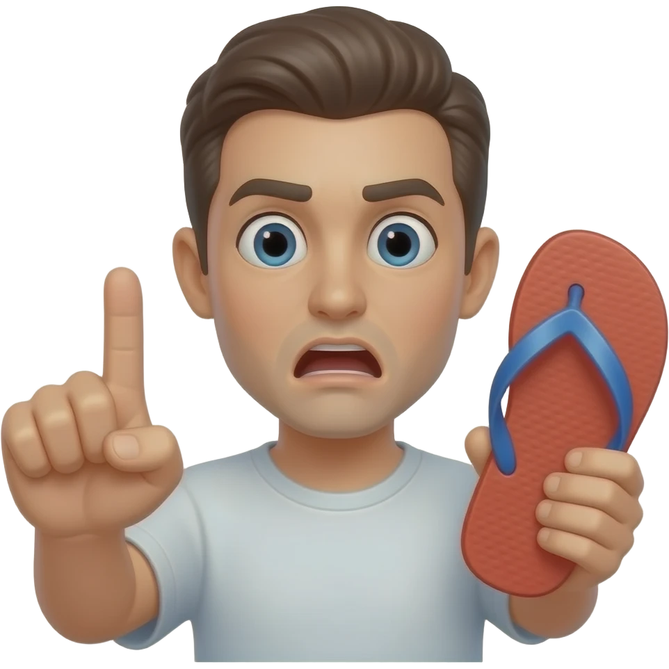 Un doigt d’honneur avec une claquette et qyi tient dans les mains de l’emojie choqué emoji