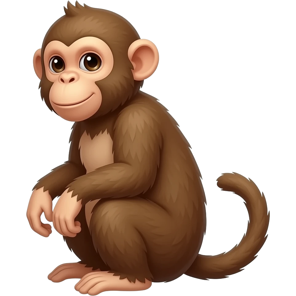 Monkey sits sideways emoji