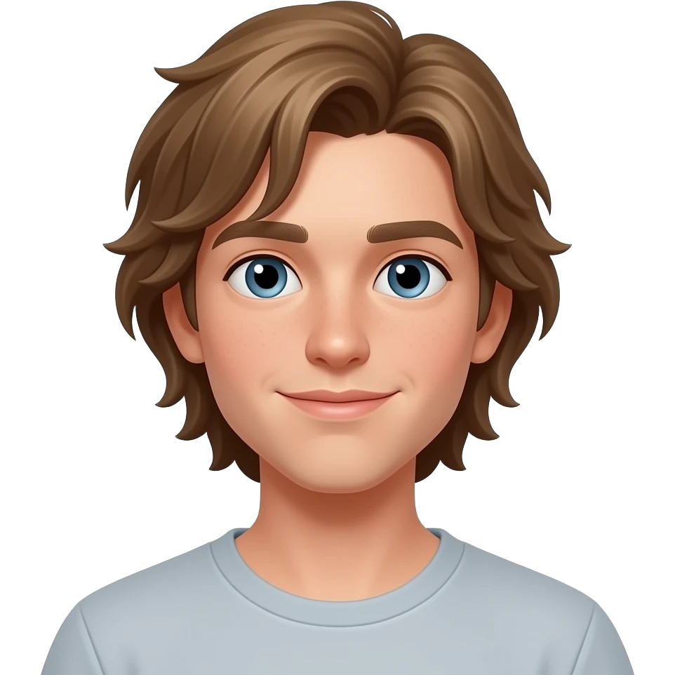 tan long haired teenage man with no beard emoji