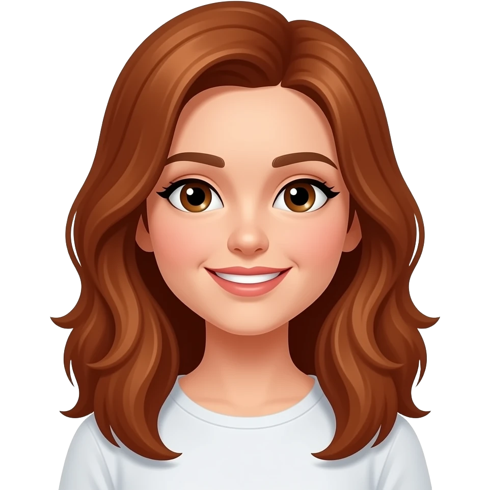 Mujer de cabello cobrizo enamorada emoji