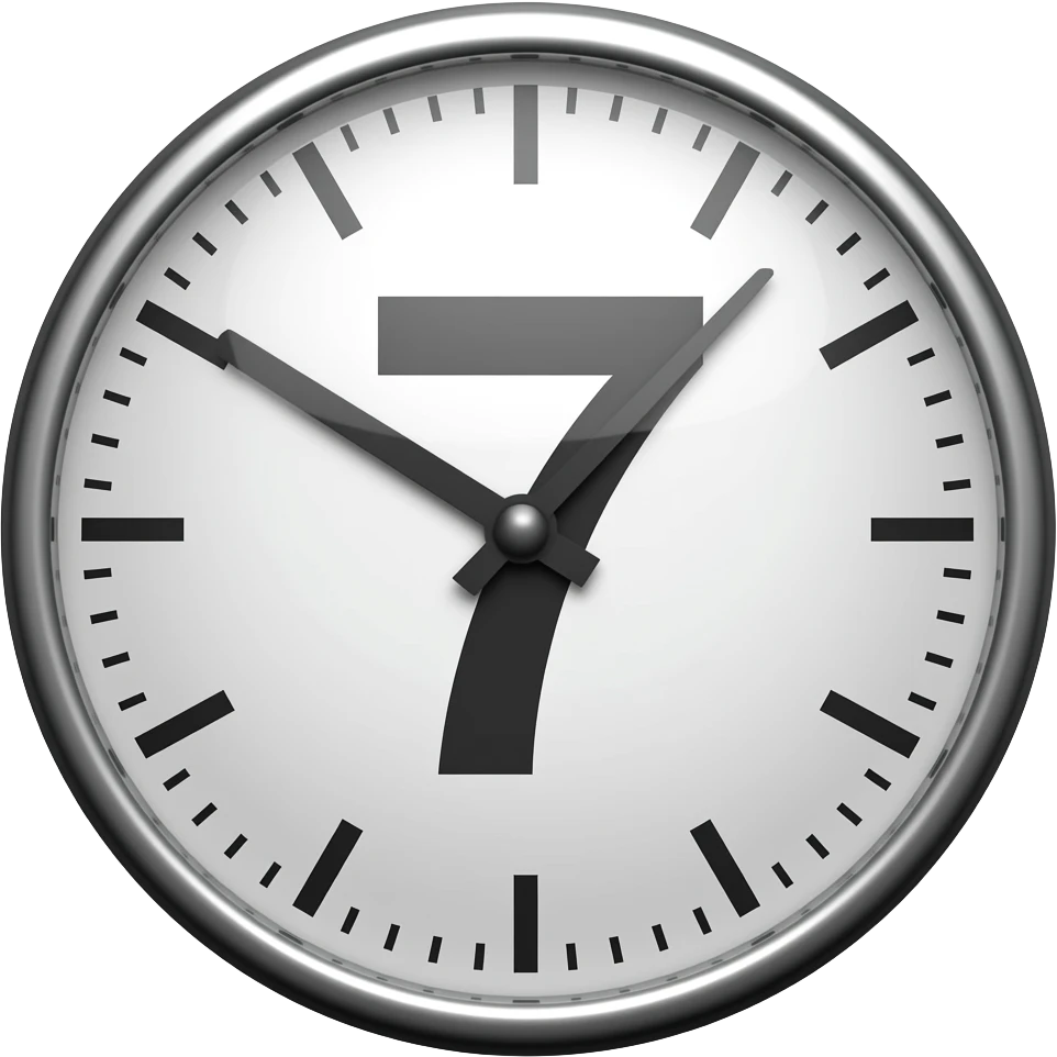 big number 7 in a clock emoji