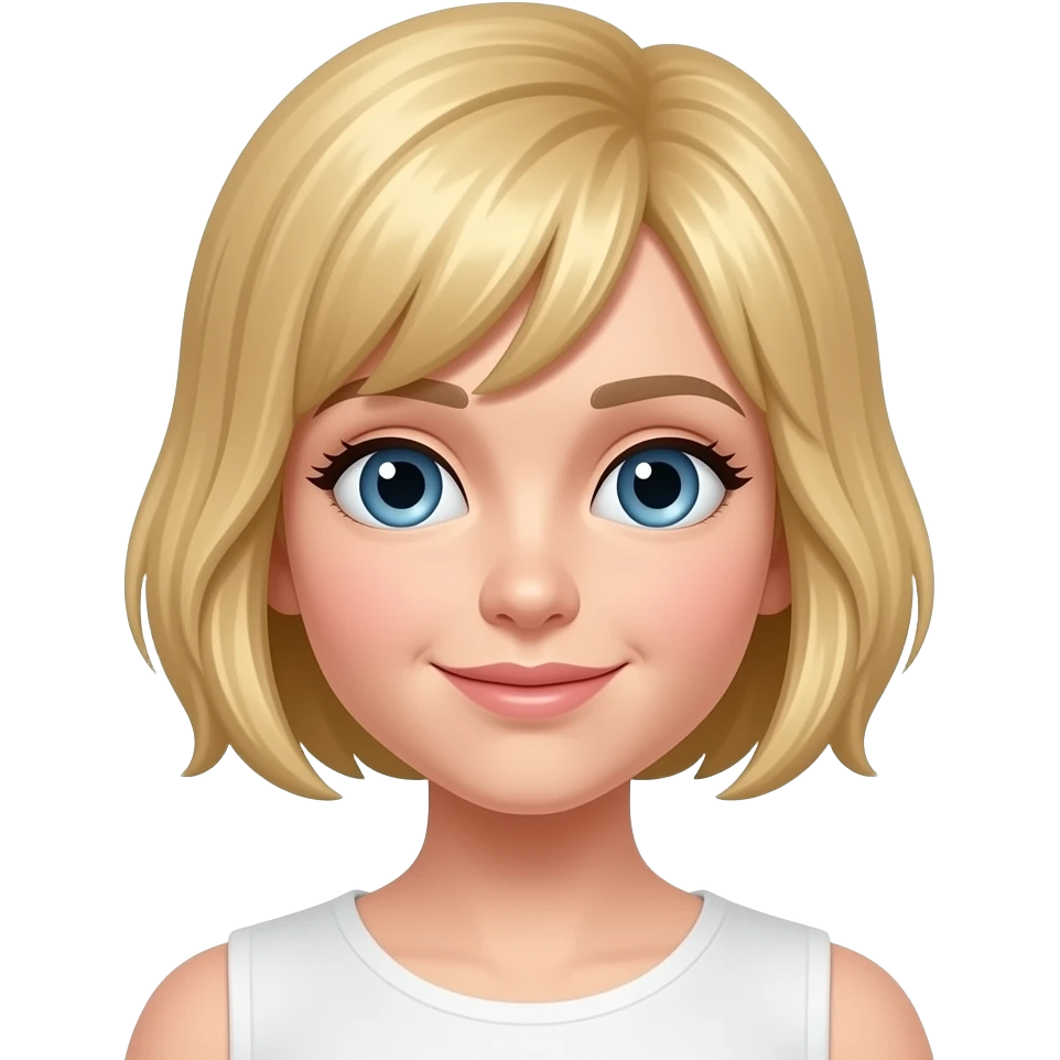 young lady with short blond hair emoji