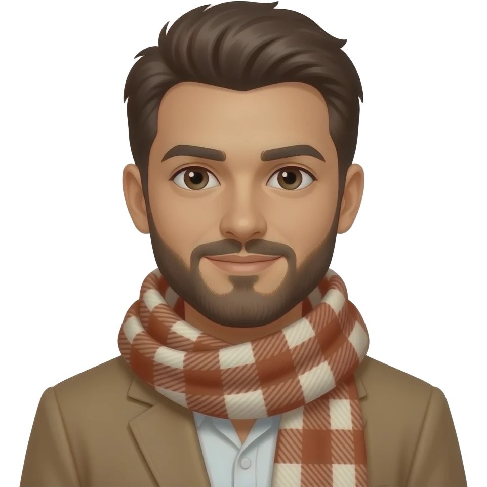 person wearing scarf in dessert emoji