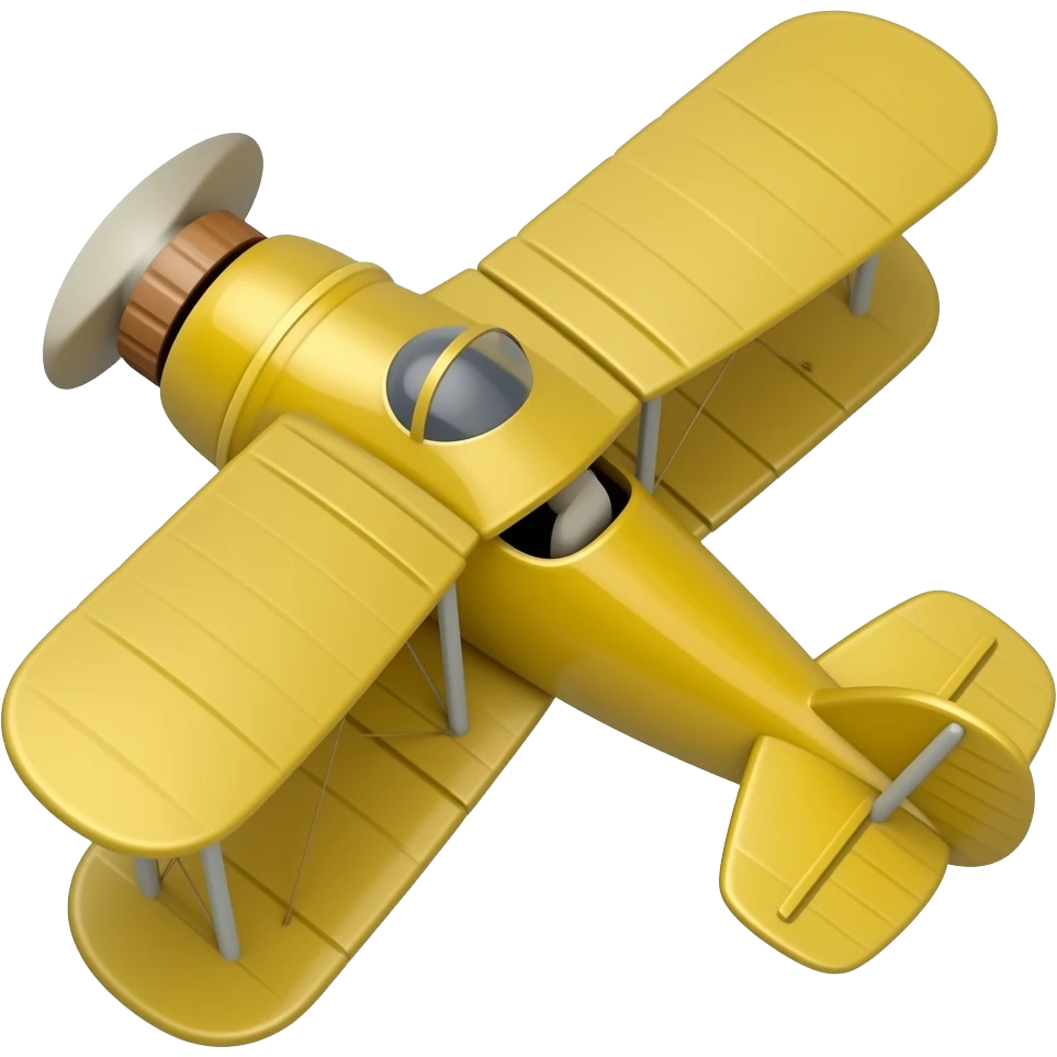 Yellow high wing plane emoji