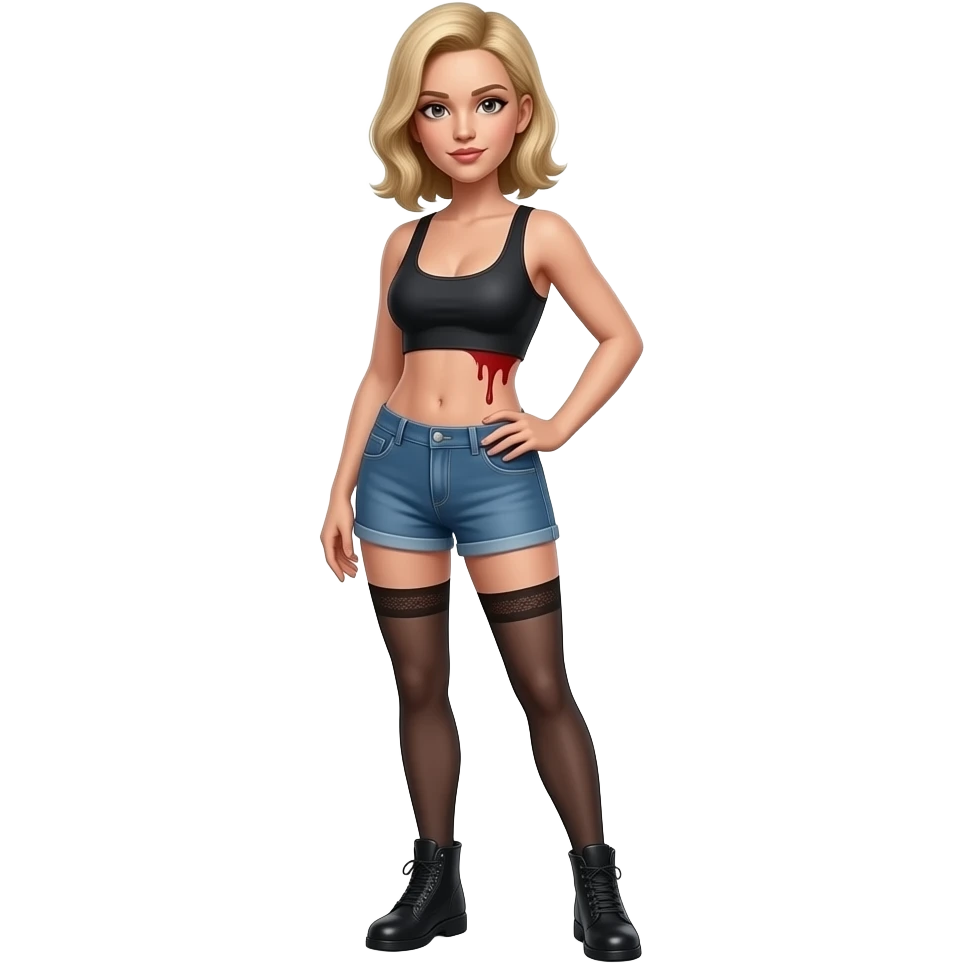 Acid Burn character from Hackers movie, (fullbody), Standing, sexy pose, using this head emoji