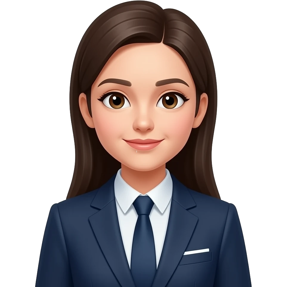 공손한 젊은 여성 직장인. 앞모습으로 만들어줘 emoji