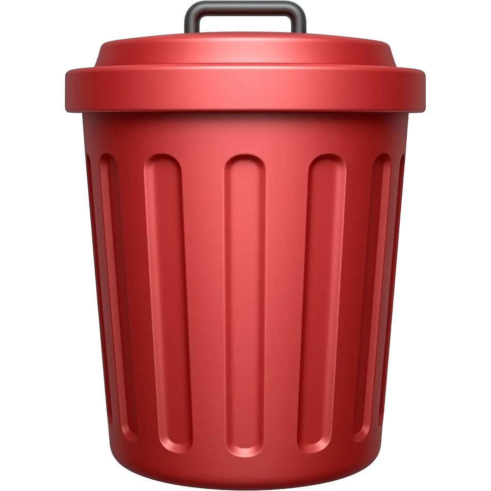 red garbage can emoji
