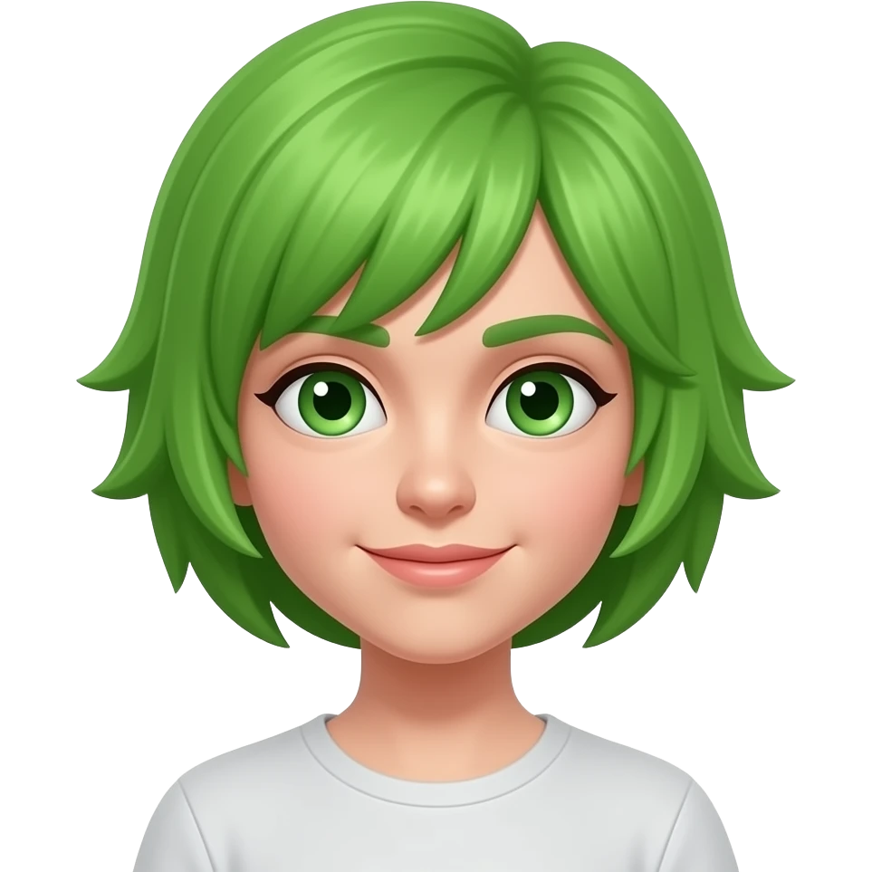 short green hair emoji