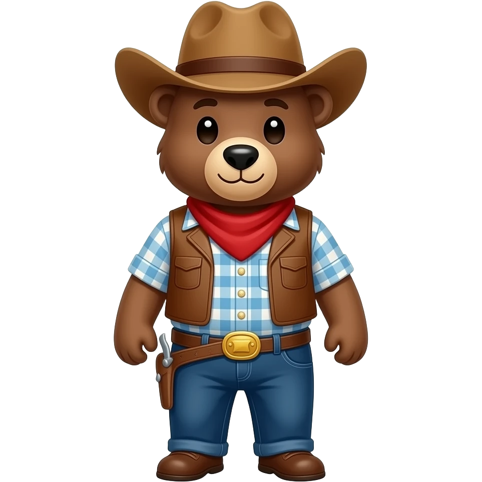 Bear as a cowboy emoji