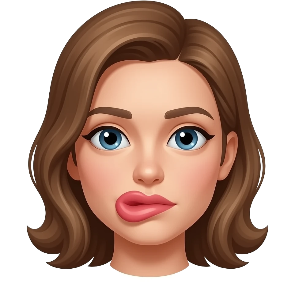 lips folded into tubes emoji