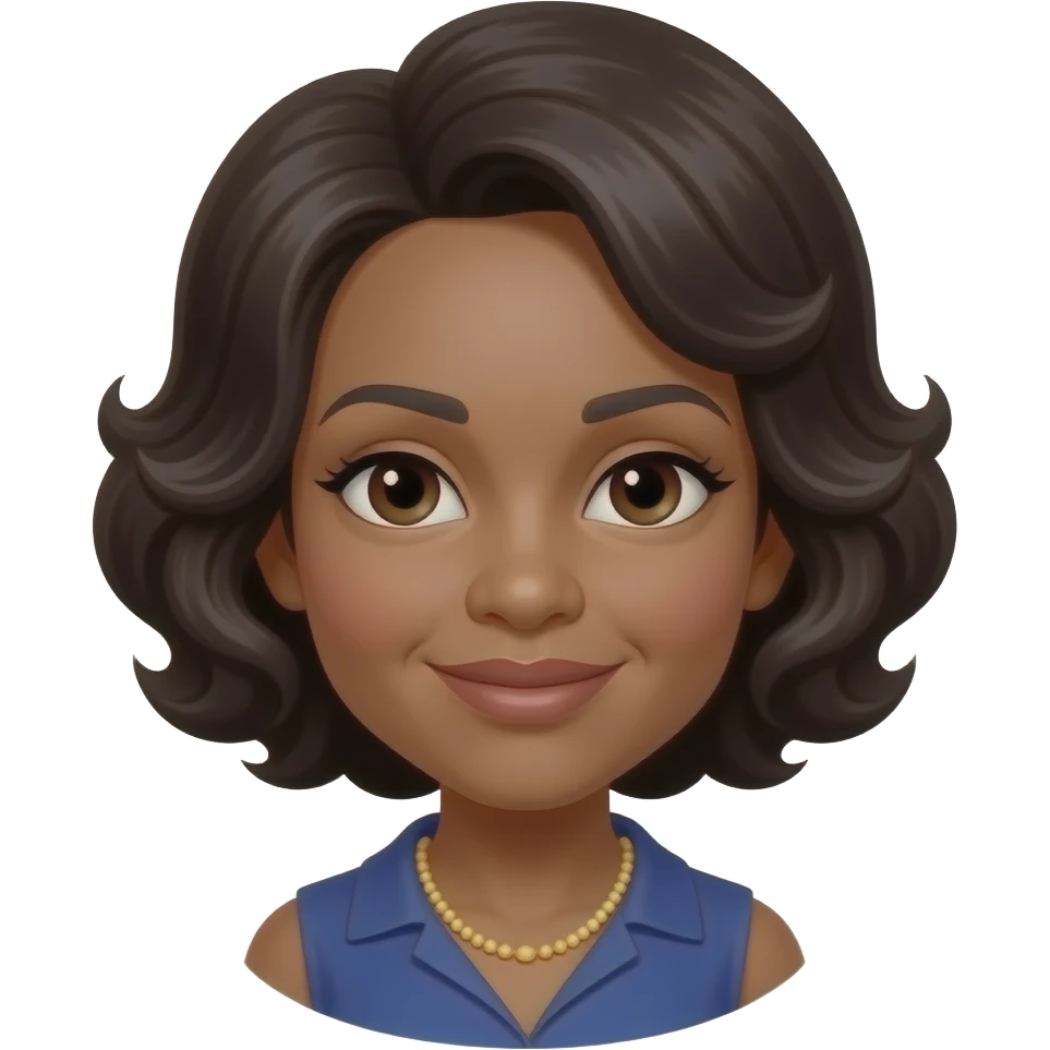 Coretta Scott King with 60s wavy hair emoji