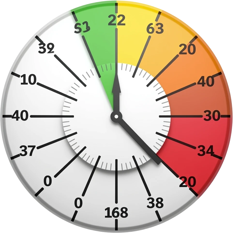 Make a 360-degree scale with the correct numbers; it should start at 0 and go up to 360 emoji