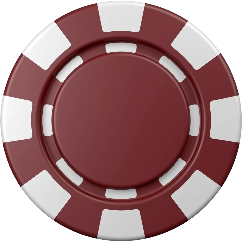 Hockey puck but colors like poker chip. Red and white. 3D side view. Latvian flag colors emoji