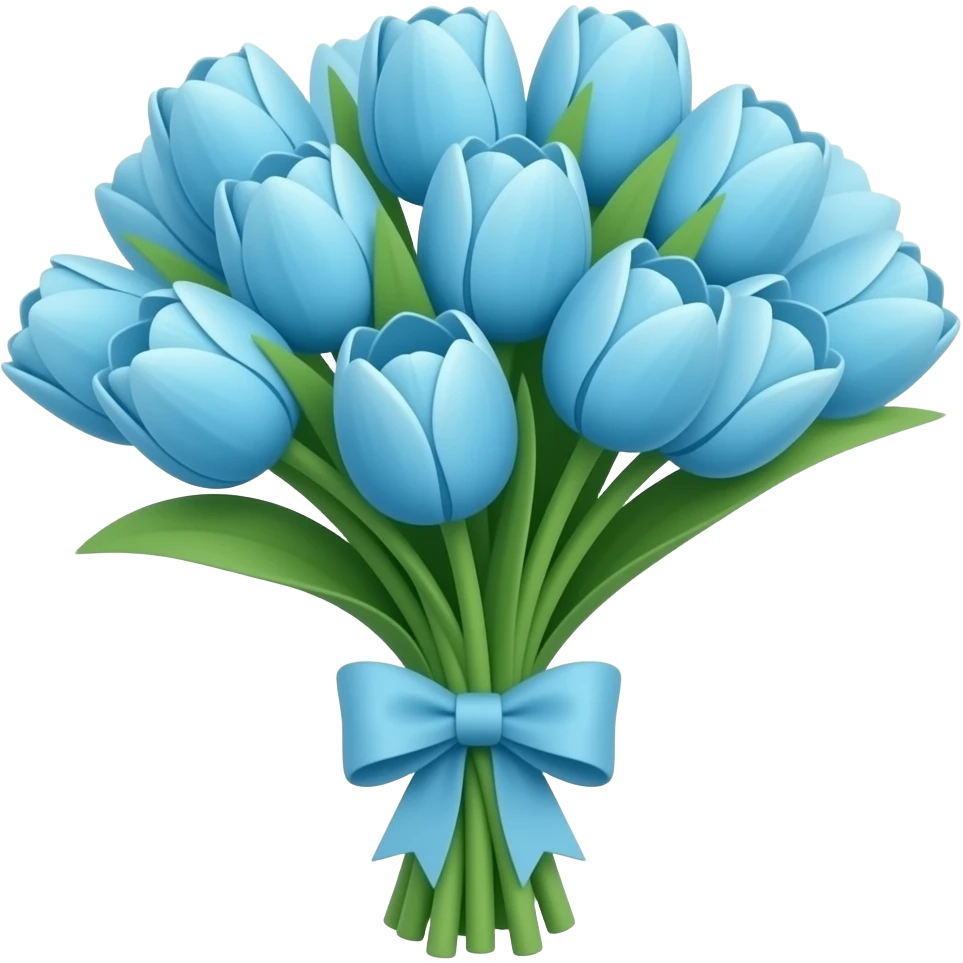 Pastel blue tulip bouquet emoji