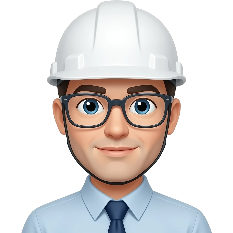 Ingeniero con casco blanco sin lentes emoji