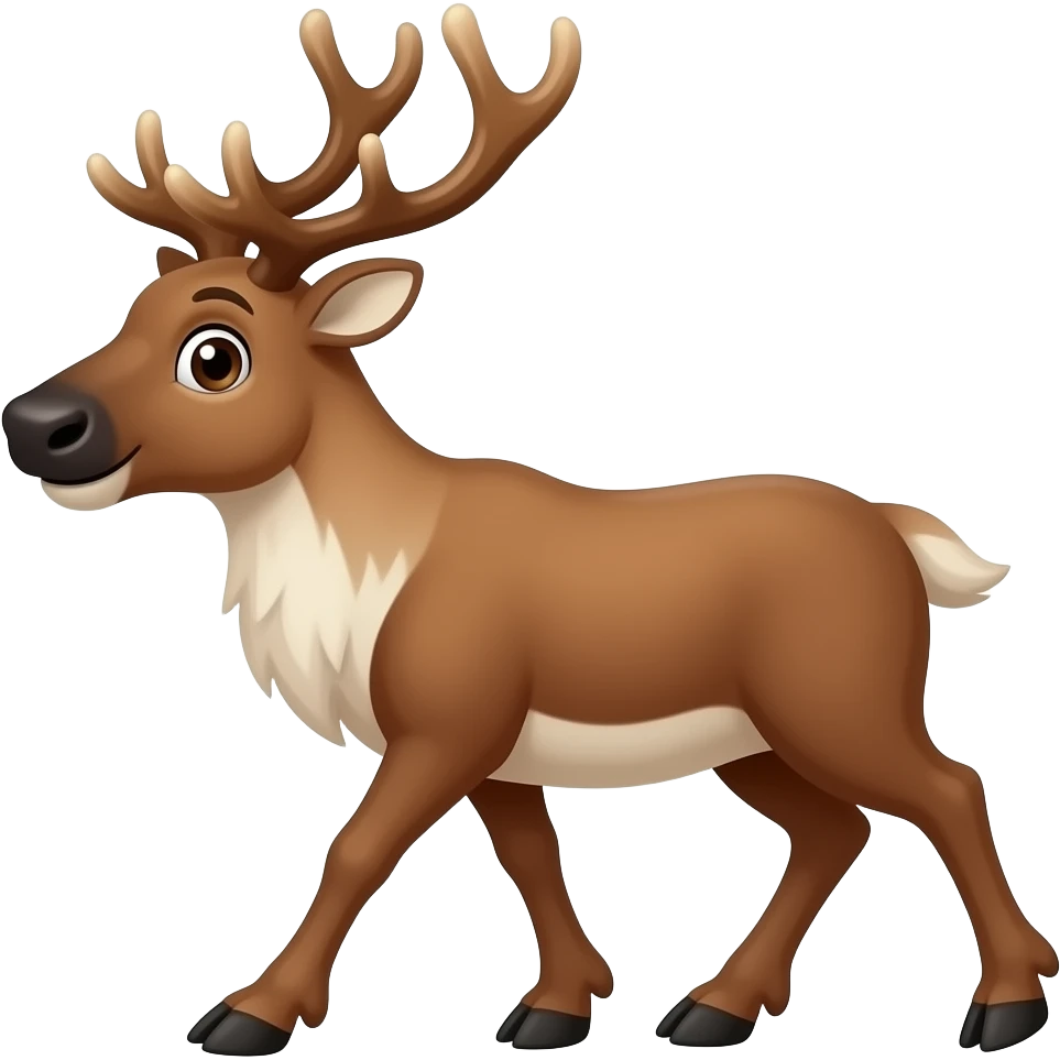 Cartoon caribou walking emoji