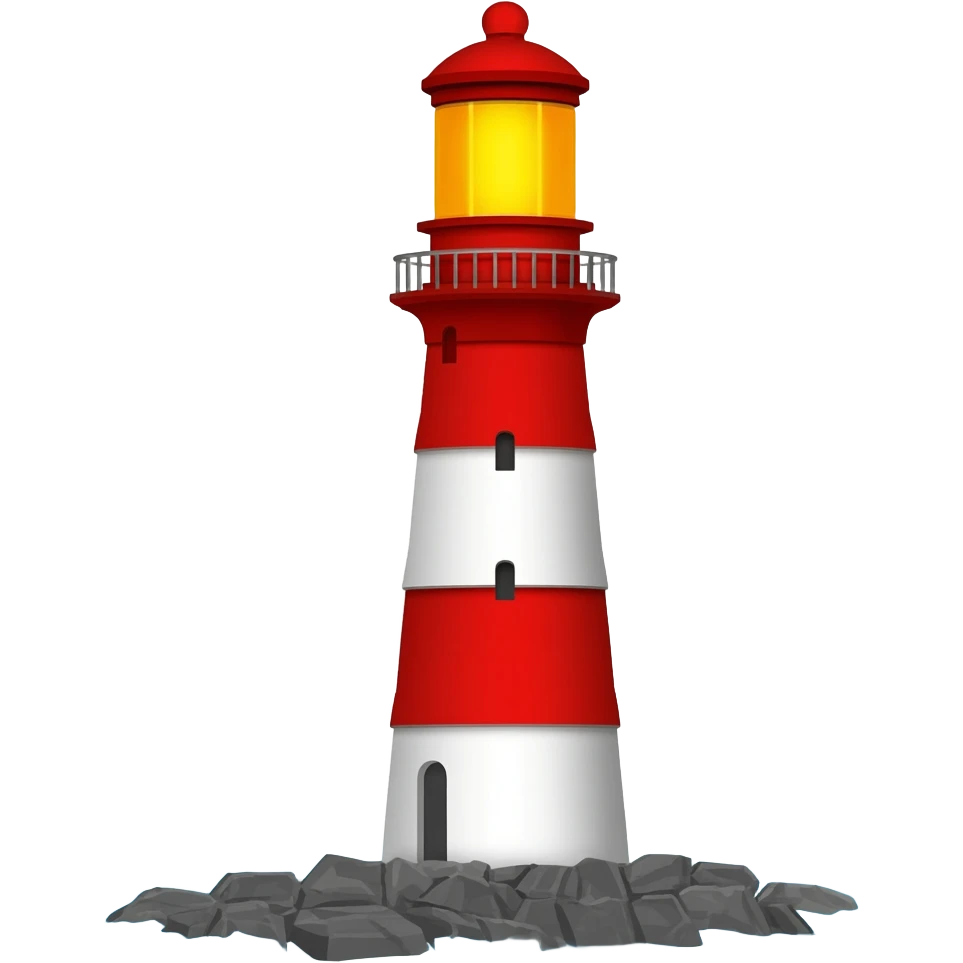 Lighthouse surrounded by sea emoji