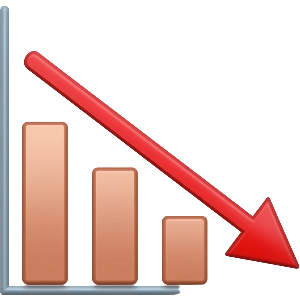 graph going down in red emoji