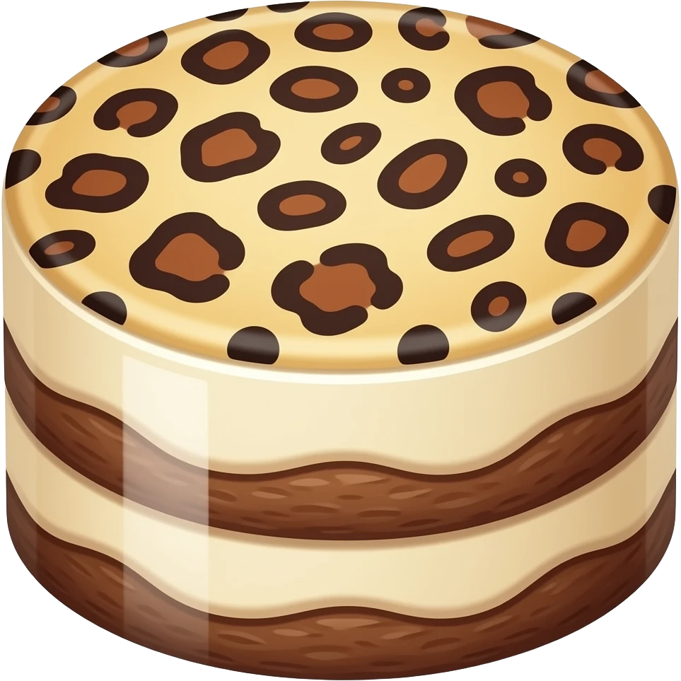 Leopard print Tiramisu emoji
